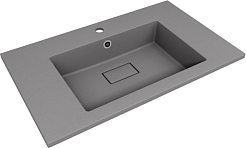 Style Line Тумба с кварцевой раковиной серый шелк Лима 80 Plus эмаль белая матовая – фотография-3